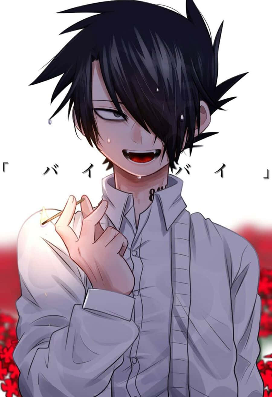 The Promised Neverland, Ray, spiky black hair, HD Phone Wallpaper