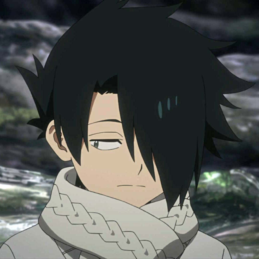 Ray, The Promised Neverland, spiky black hair, SD Desktop Wallpaper