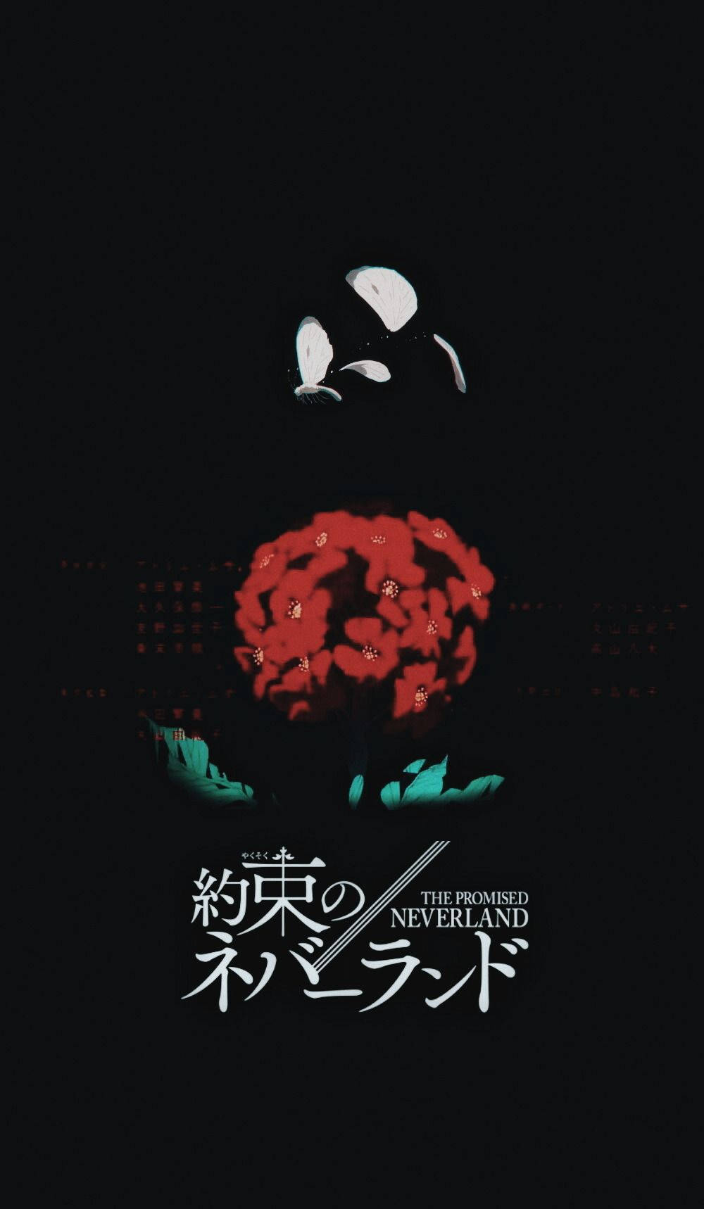 The Promised Neverland, red spider lily, glowing red flower, HD Phone Wallpaper