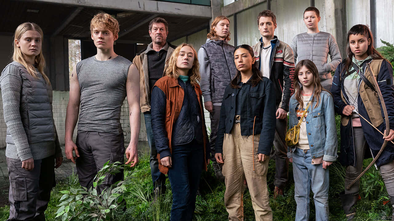 The Rain, series cast portrait, nine young adults and teens, HD Desktop Wallpaper