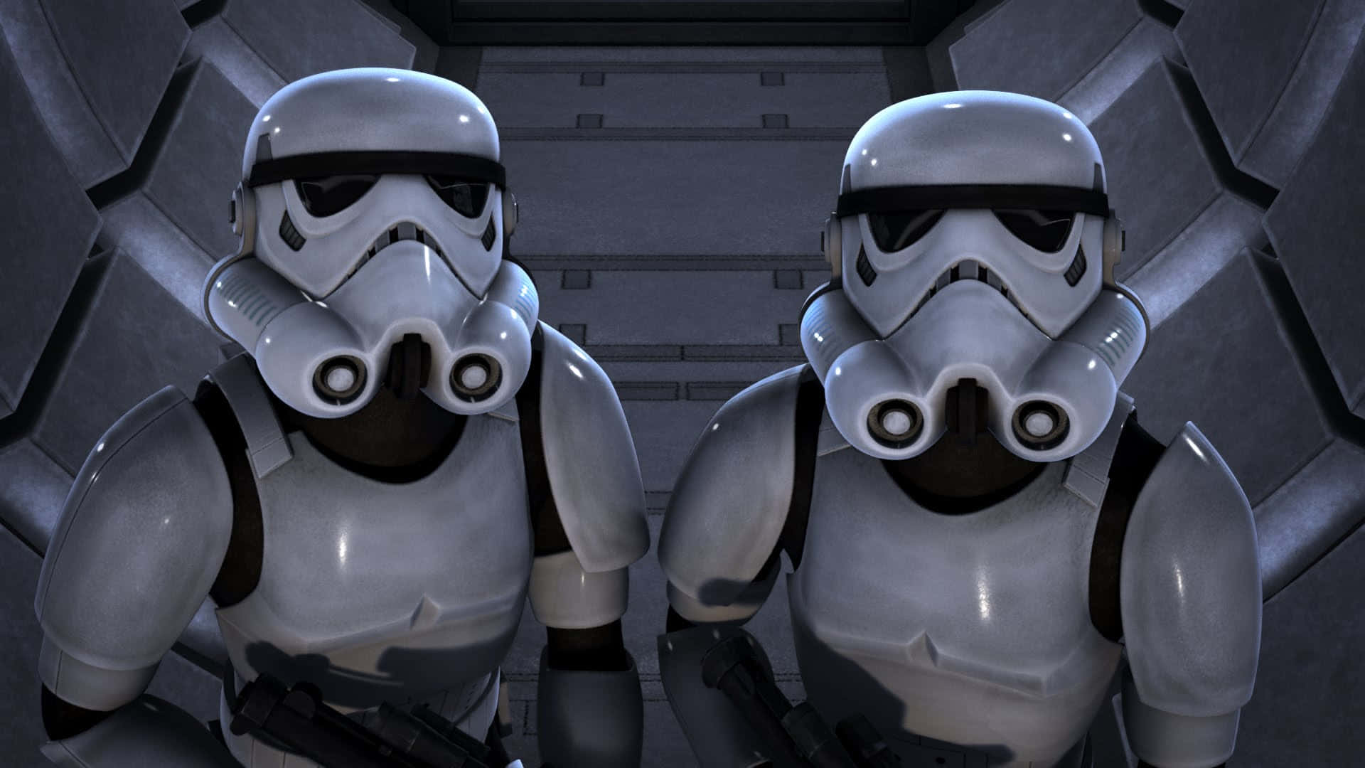 The Rebellion, stormtroopers, dim metallic corridor, Full HD Desktop Wallpaper