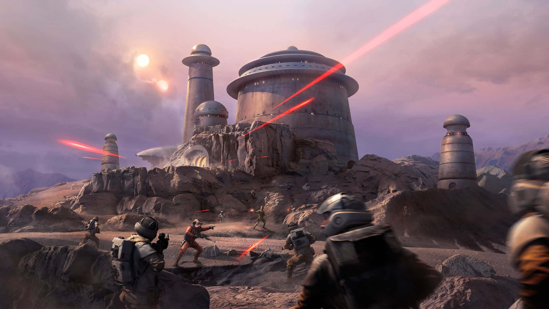 The Rebellion, fortress, rocky alien planet, Full HD Desktop Wallpaper