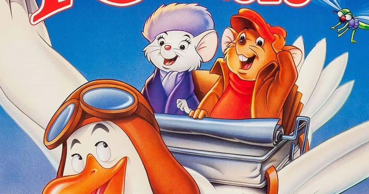 The Rescuers Down Under, animated mice, duck pilot, SD Desktop Wallpaper