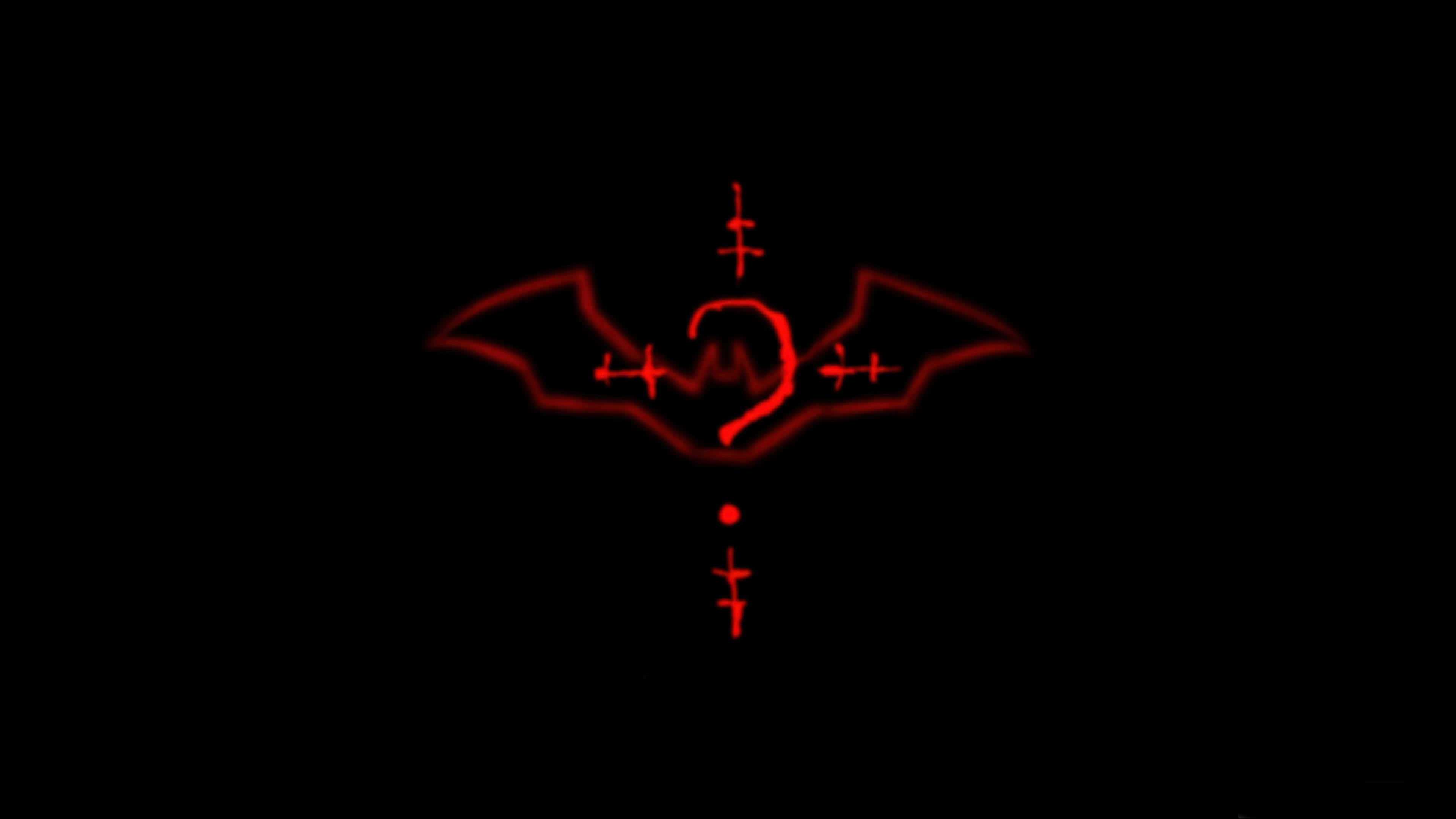 The Riddler 2022, glowing red bat symbol, crosshairs, 4K Desktop Wallpaper