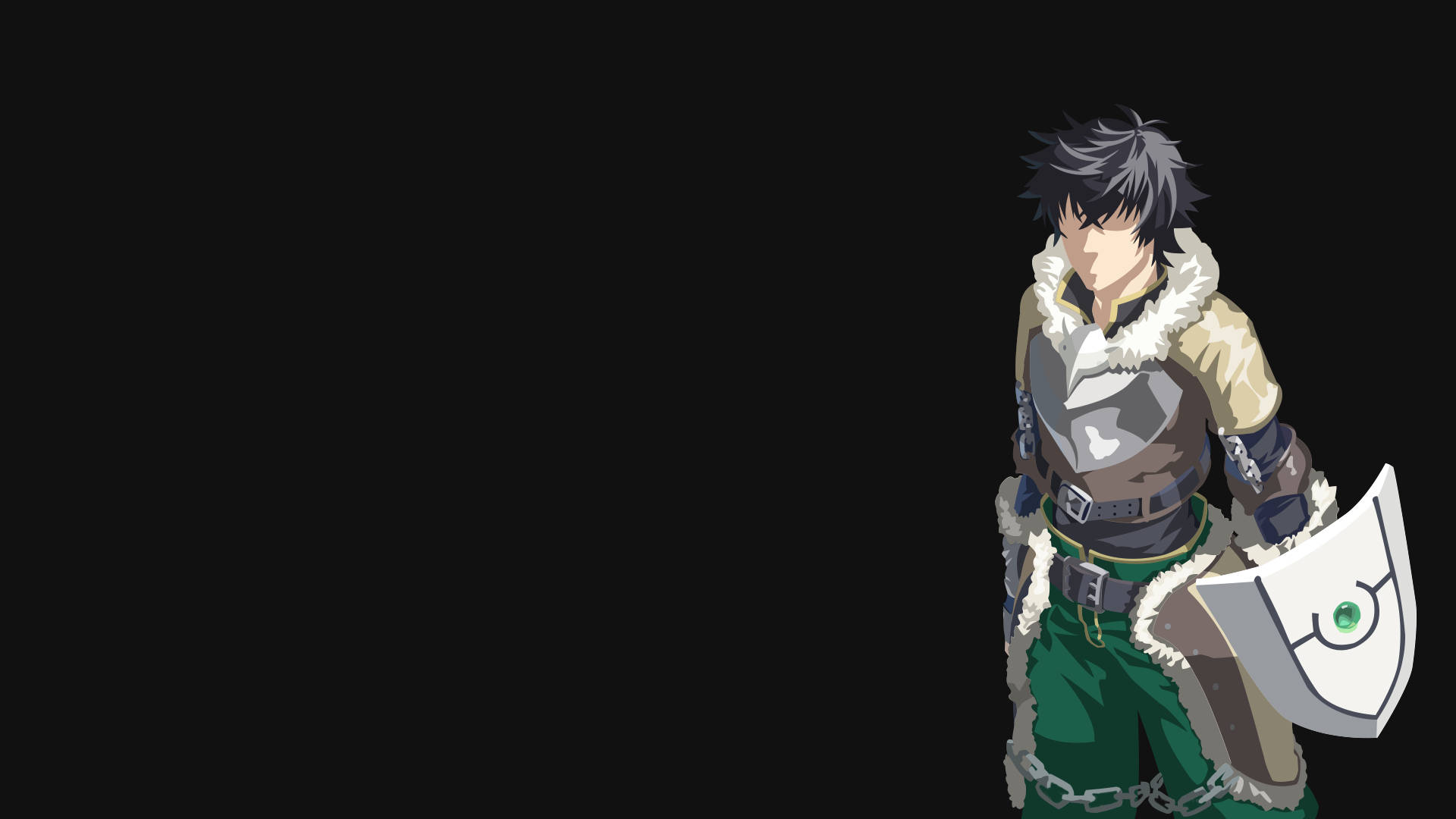 The Rising Of The Shield Hero, fur-lined armor, green pants, Full HD Desktop Wallpaper