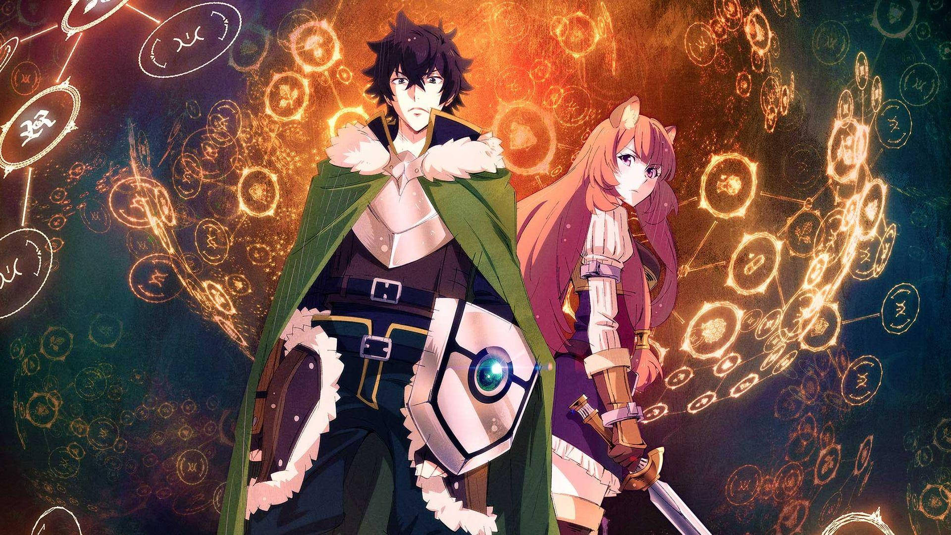 The Rising Of The Shield Hero, glowing mystical background, floating symbols, Full HD Desktop Wallpaper