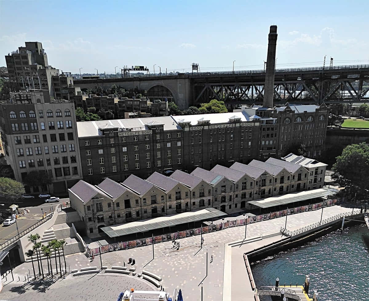 The Rocks Sydney, historic industrial warehouses, waterfront, SD Desktop Wallpaper