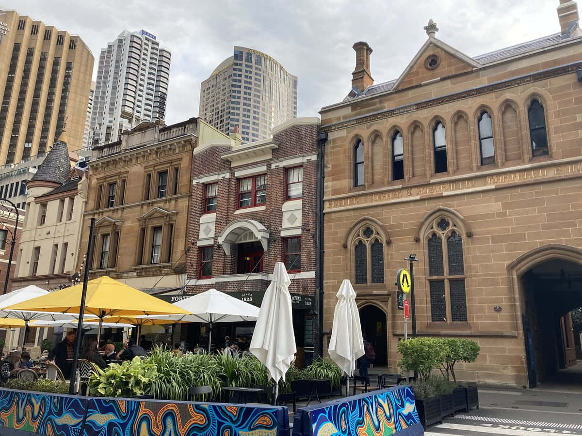 The Rocks, Sydney, historic sandstone buildings, SD Desktop Wallpaper