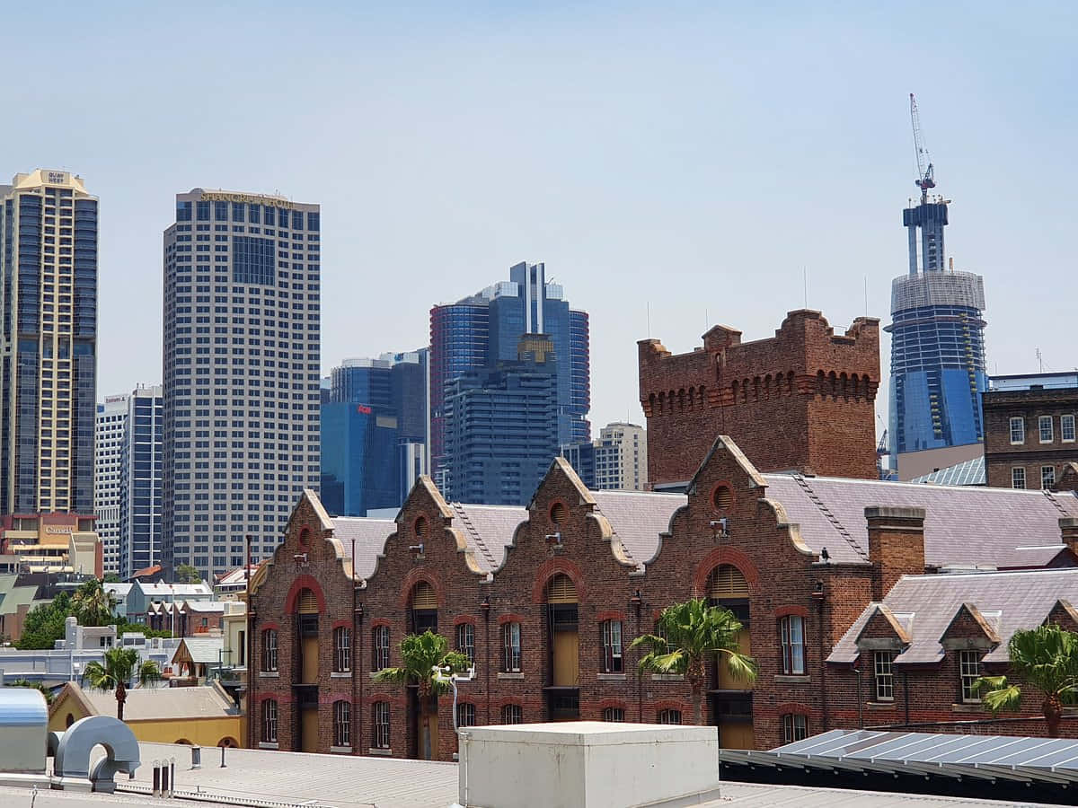 The Rocks, historic red brick building, arched windows, SD Desktop Wallpaper