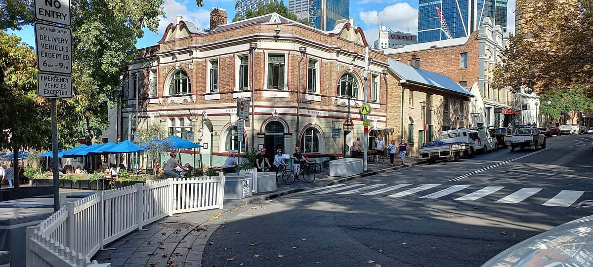 The Rocks, Sydney, historic brick buildings, SD Desktop Wallpaper