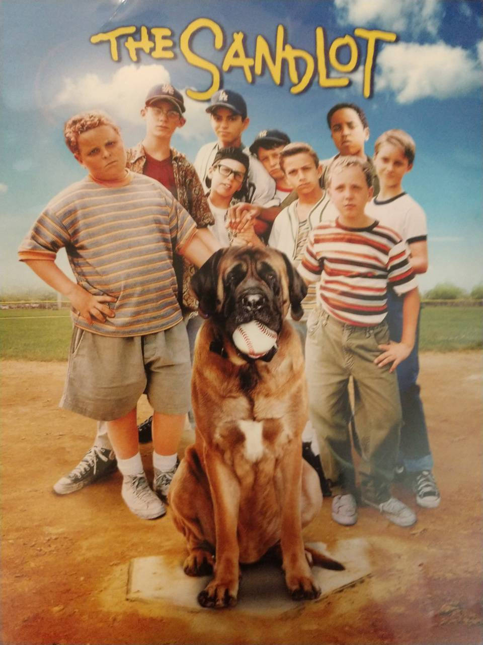 The Sandlot, baseball diamond home plate, brown dog, HD Phone Wallpaper