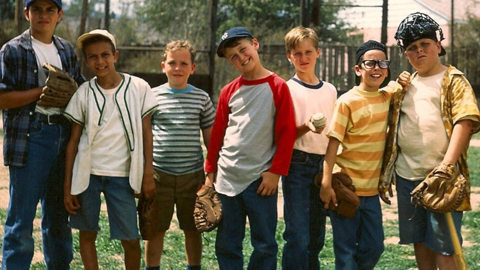 The Sandlot, baseball gear, grassy field, Full HD Desktop Wallpaper
