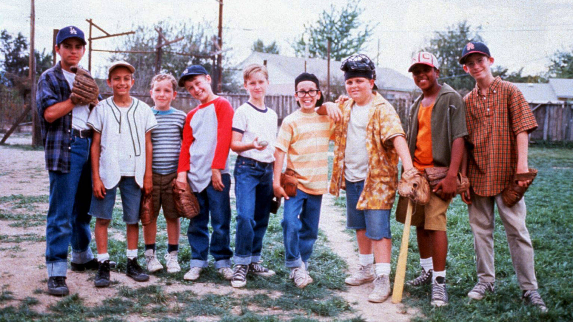 The Sandlot, vintage uniforms, wooden fence, Full HD Desktop Wallpaper