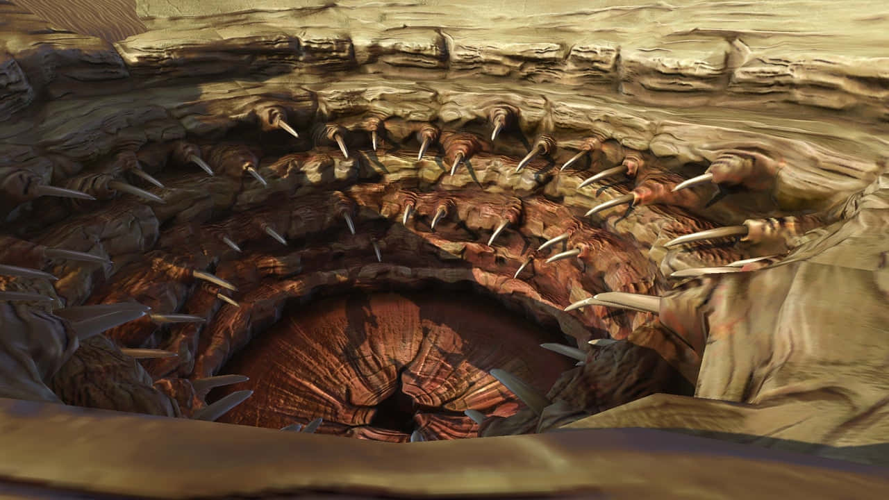 Sarlacc Pit, massive gaping maw, rows of sharp teeth, HD Desktop Wallpaper