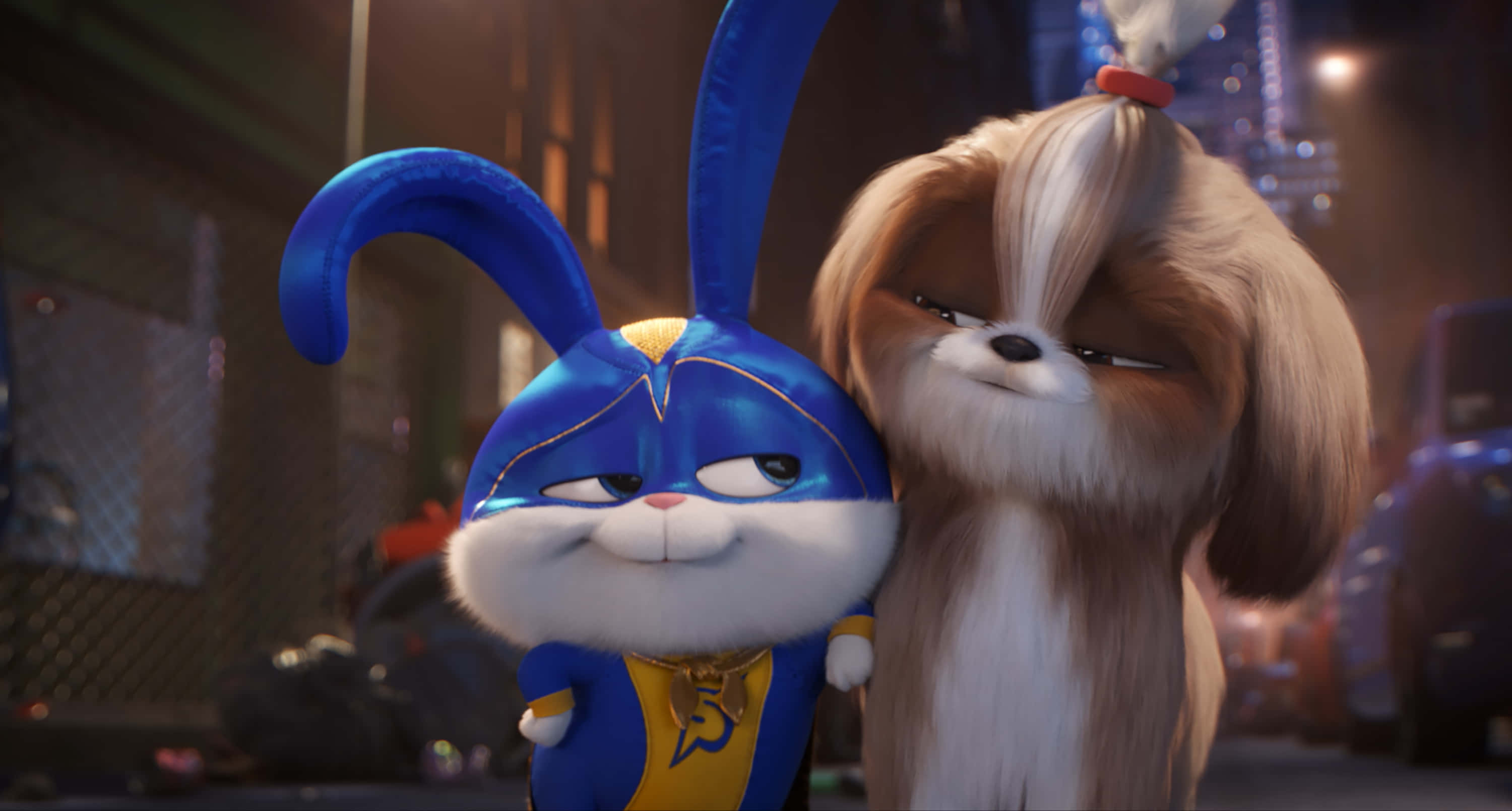 The Secret Life Of Pets 2, blue-masked bunny superhero, fluffy dog, 2K Desktop Wallpaper