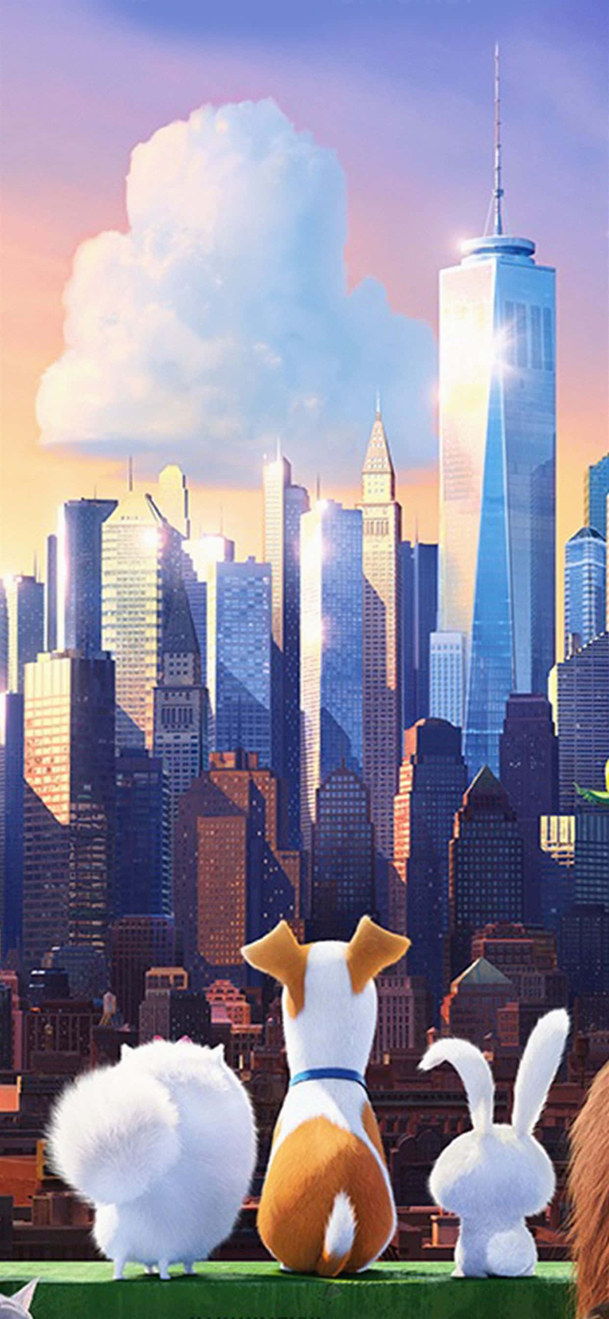 The Secret Life Of Pets 2, cityscape, glowing skyscraper, 2K Phone Wallpaper
