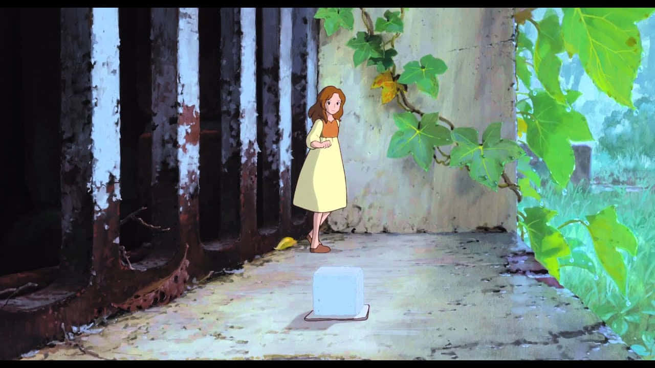 Arrietty, yellow dress, mossy, HD Desktop Wallpaper