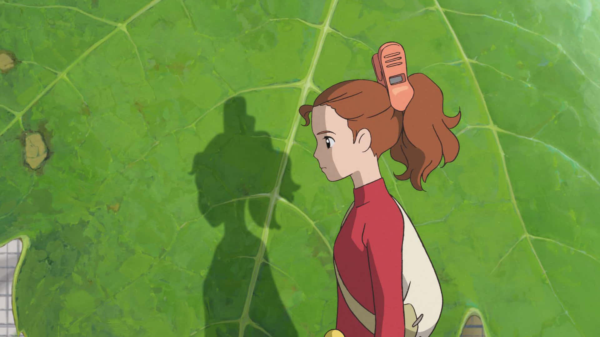 Arrietty, red top, green leaf, Full HD Desktop Wallpaper
