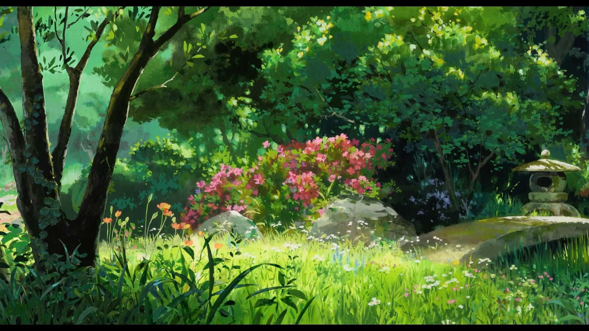 The Secret World of Arrietty, sunlight, lush green trees, Full HD Desktop Wallpaper