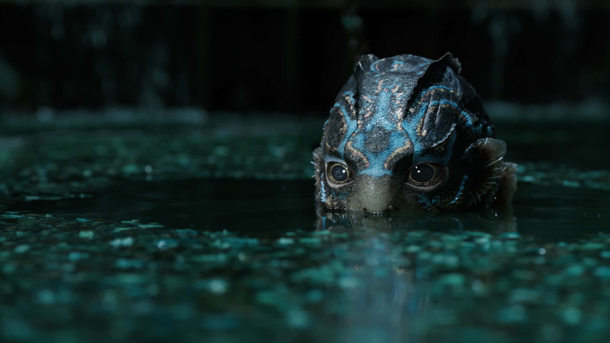 The Shape of Water, blue-scaled creature, large eyes, Full HD Desktop Wallpaper