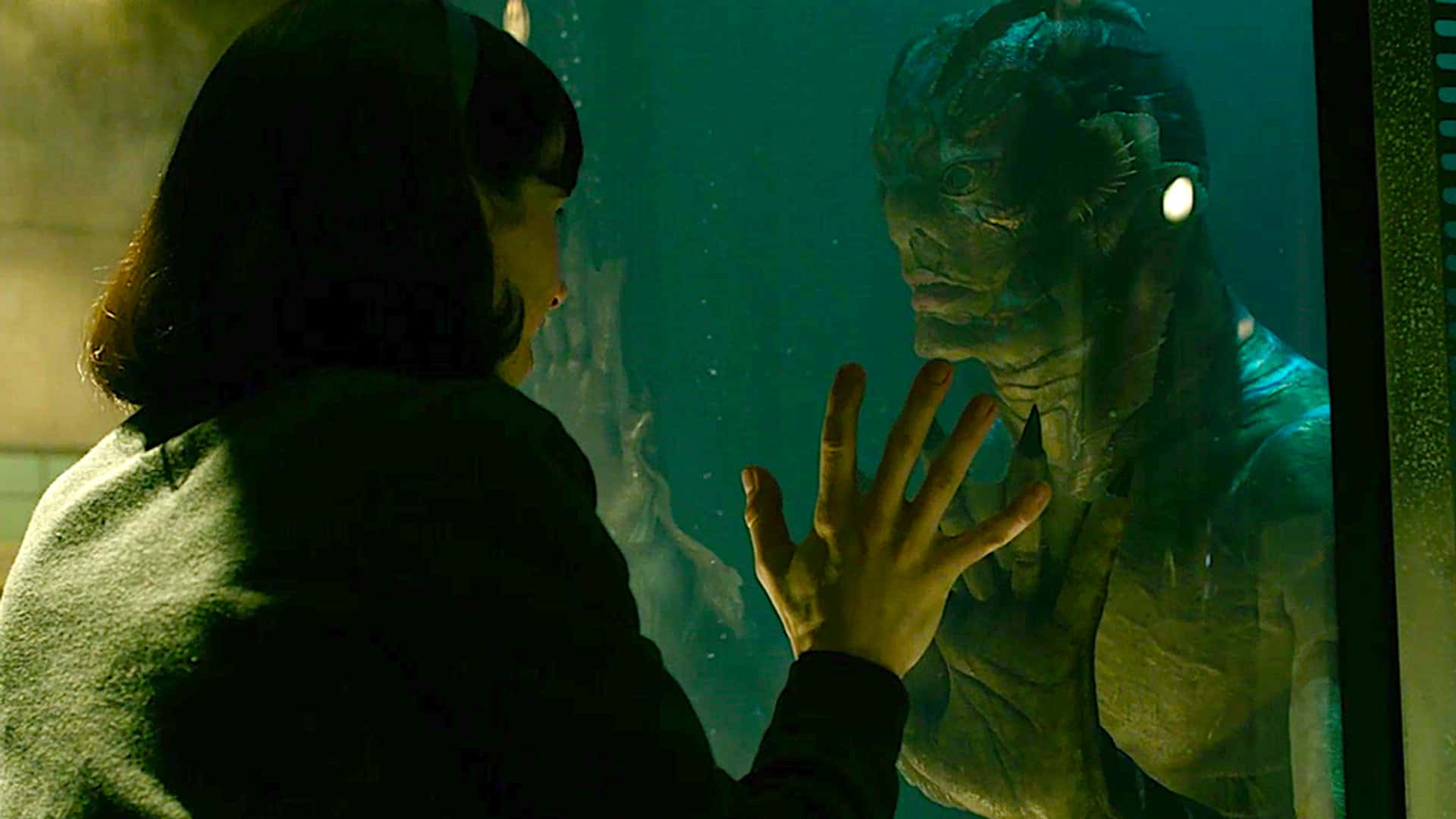 The Shape of Water, pale alien creature, glowing eyes, Full HD Desktop Wallpaper