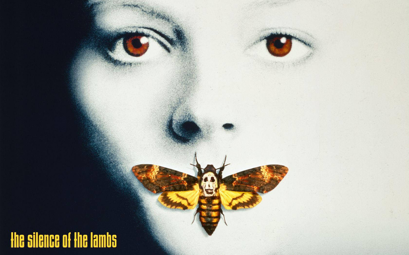 The Silence Of The Lambs, death's-head hawkmoth, black and white background, HD Desktop Wallpaper