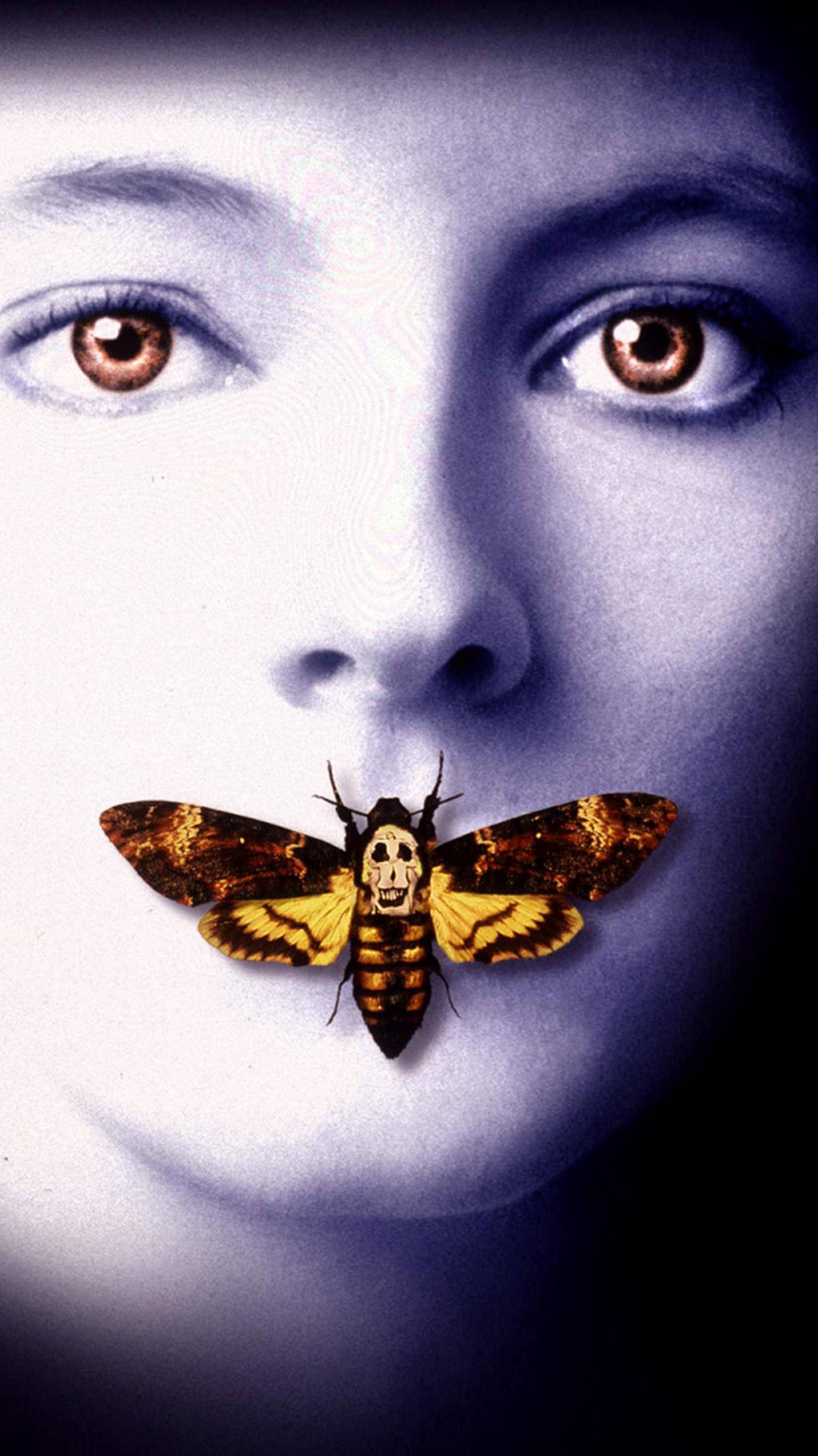 The Silence of the Lambs, iPhone, skull-patterned moth, 2K Phone Wallpaper
