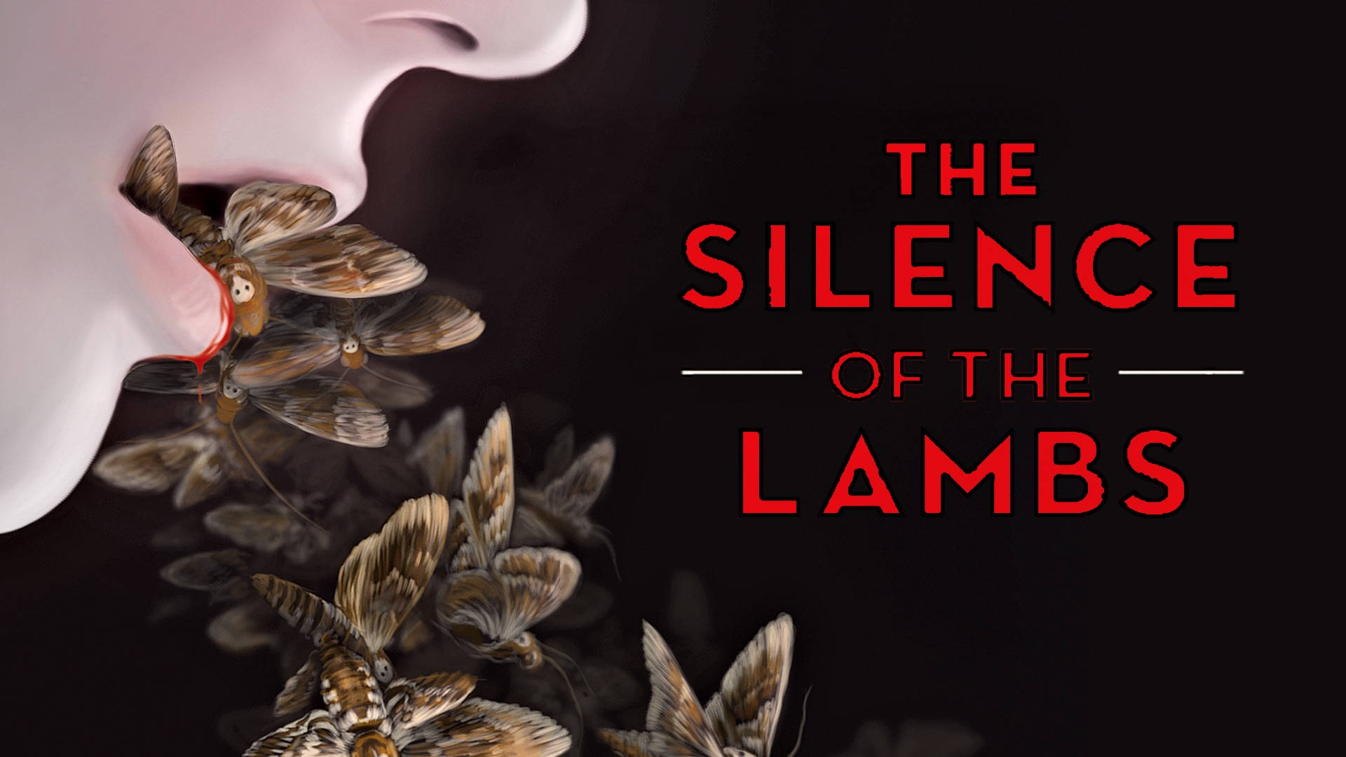 The Silence Of The Lambs, moths, black background, Full HD Desktop Wallpaper