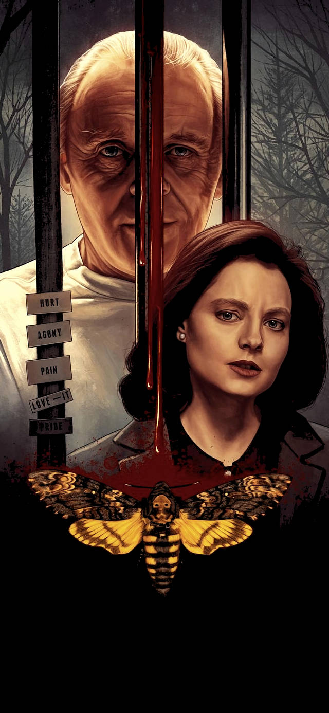 The Silence Of The Lambs, glowing moth, blood dripping, HD Phone Wallpaper