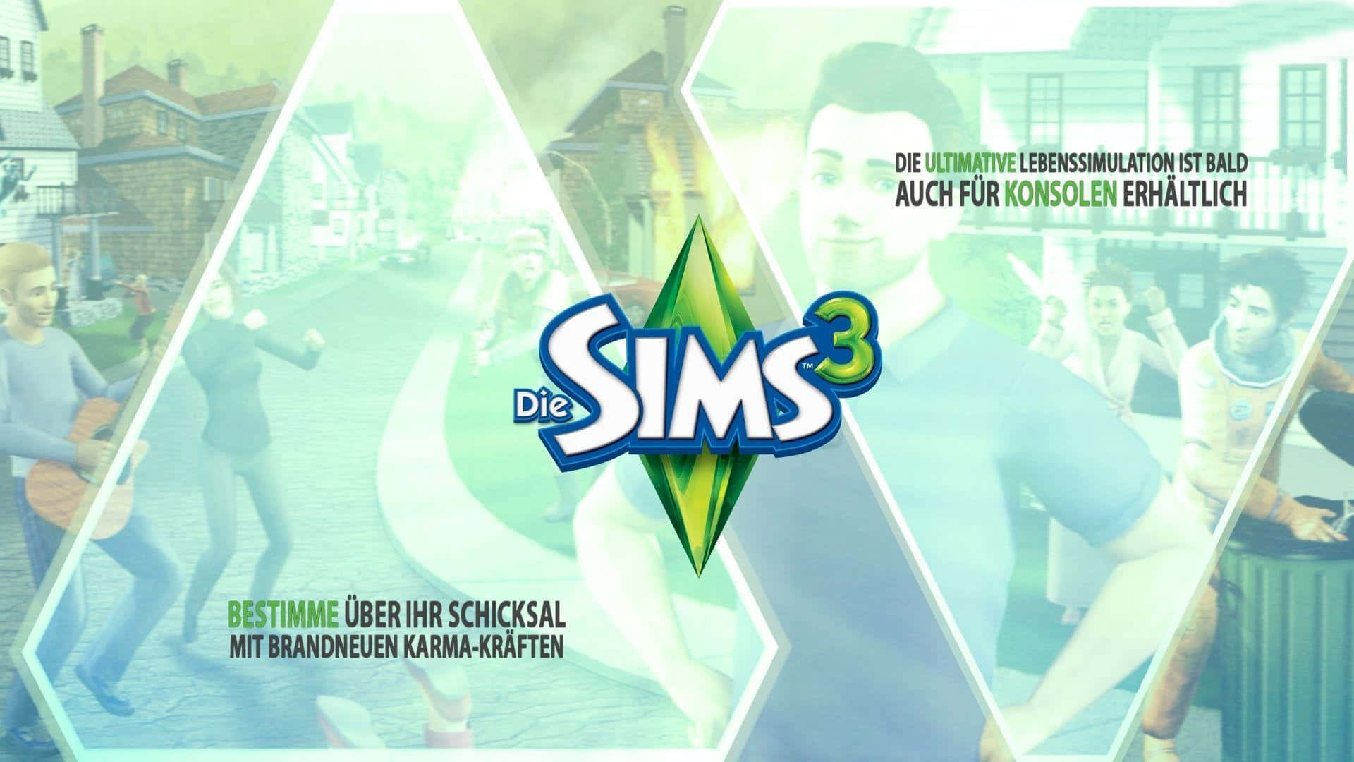 The Sims 3, suburban neighborhood, stylized characters, Full HD Desktop Wallpaper