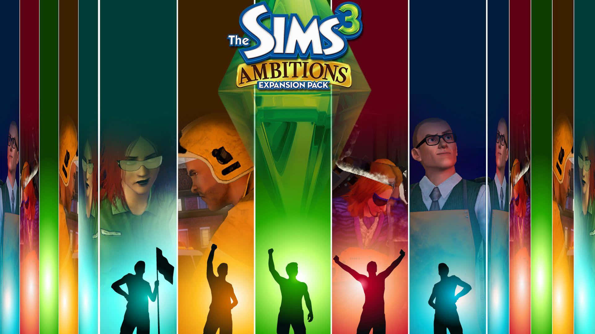 The Sims 3, Sims characters, glowing lights, Full HD Desktop Wallpaper