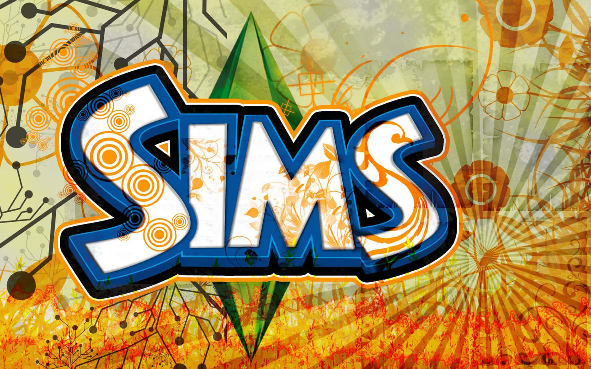 The Sims 3, Sims logo, graffiti style, Full HD Desktop Wallpaper