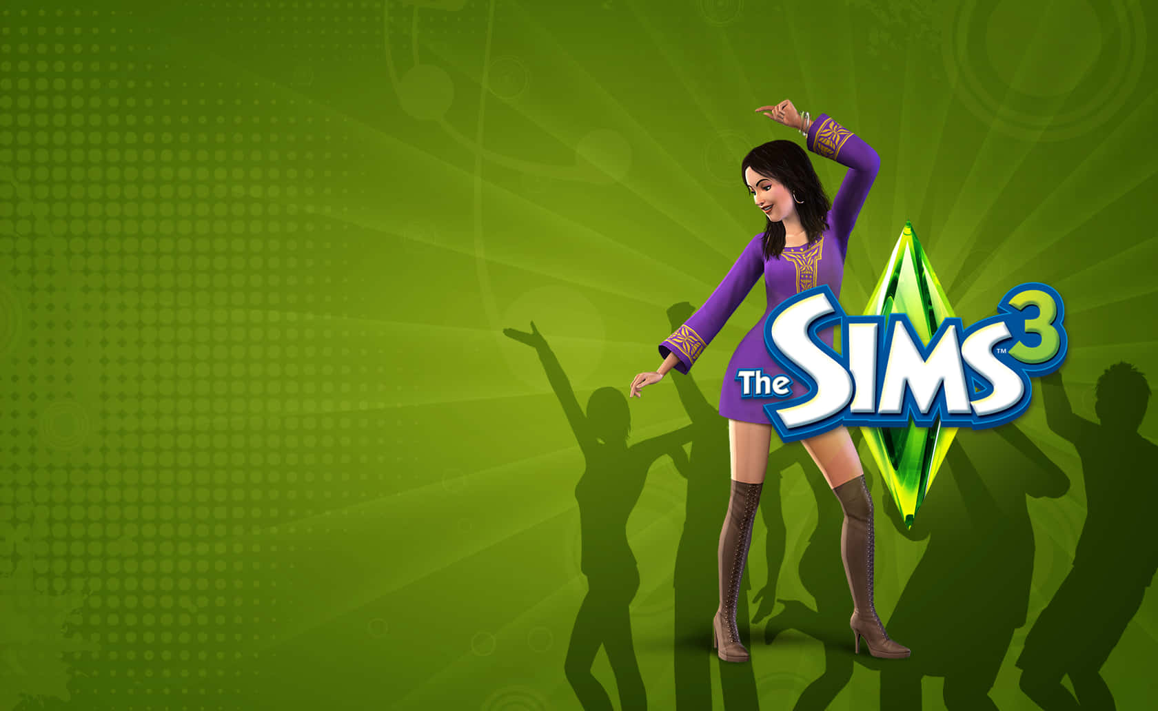 The Sims 3, dancing girl, purple dress, HD Desktop Wallpaper