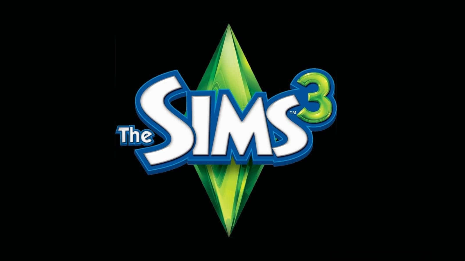 The Sims 3, green diamond, blue text, HD Desktop Wallpaper