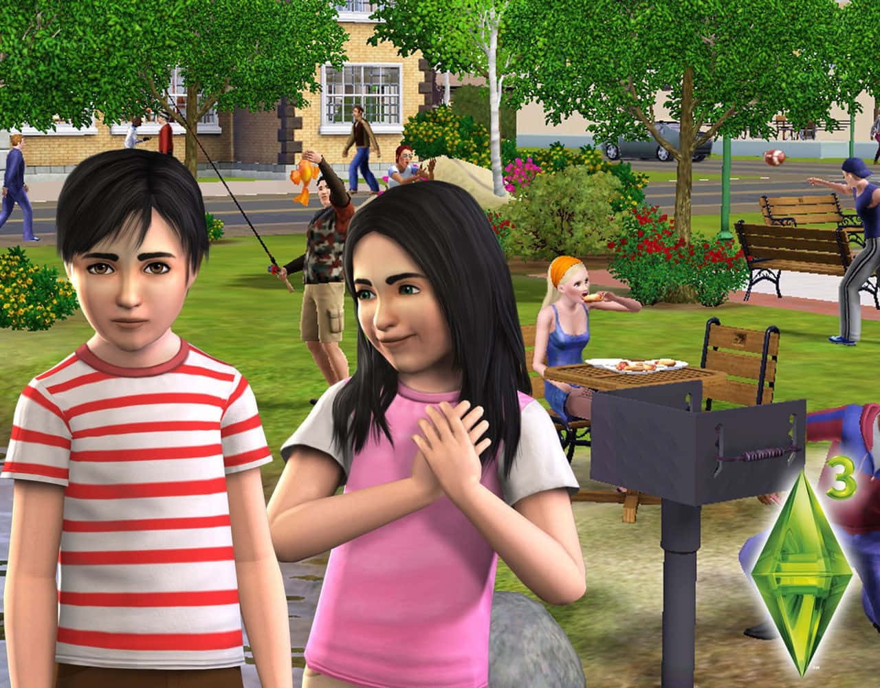 The Sims 3, children, sunny park, HD Desktop Wallpaper