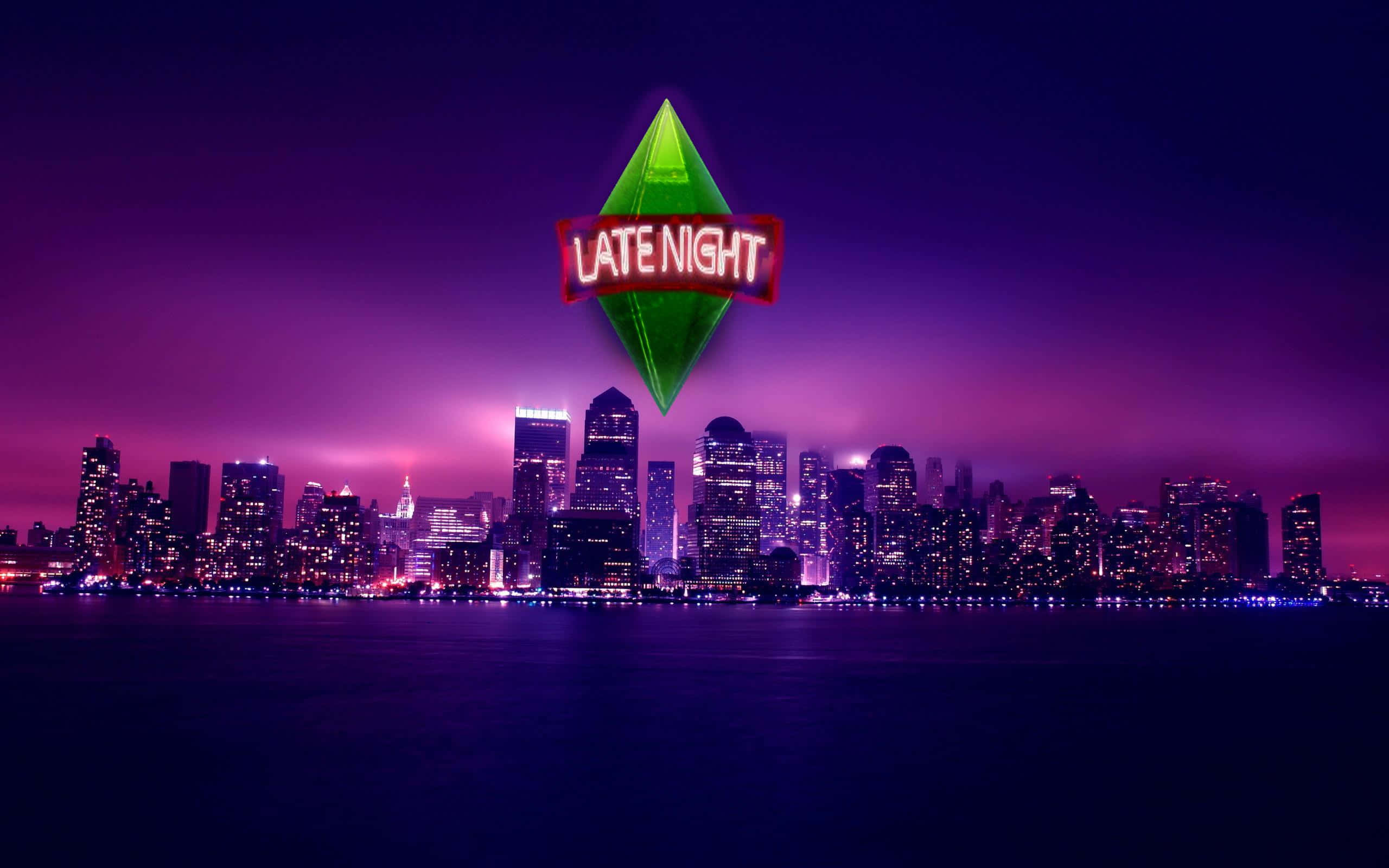 The Sims 3, Late Night, neon green, 2K Desktop Wallpaper