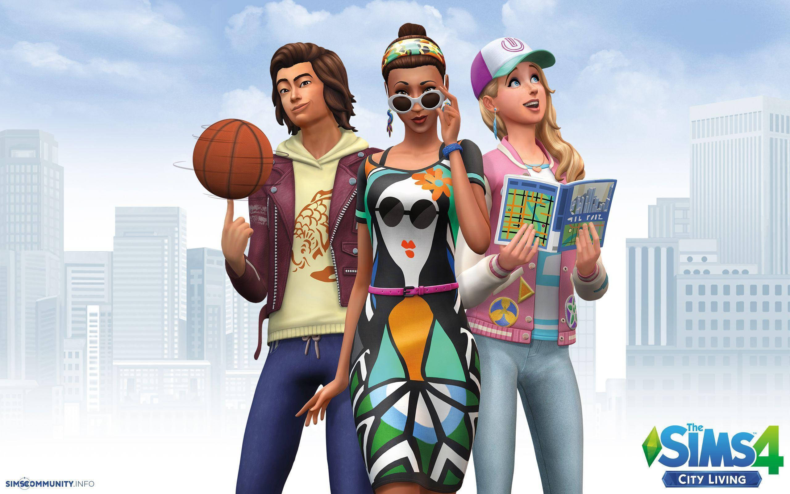 The Sims, Sims characters, cityscape, 2K Desktop Wallpaper
