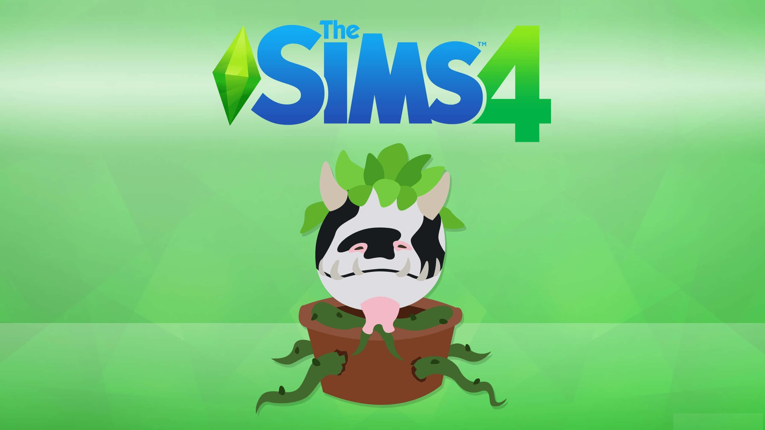 The Sims 4, green leaves, brown pot, 2K Desktop Wallpaper