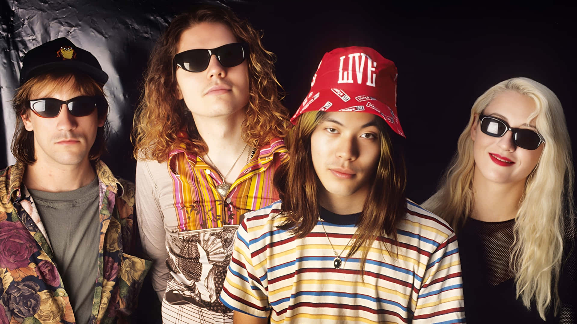 The Smashing Pumpkins, black backdrop, sunglasses, Full HD Desktop Wallpaper