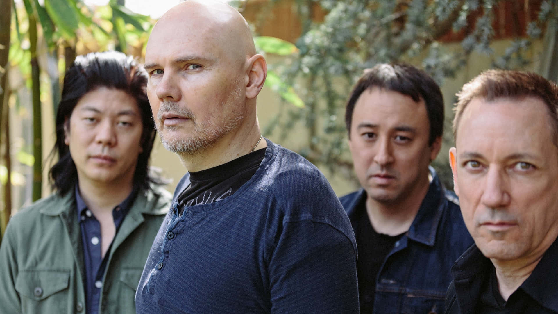 The Smashing Pumpkins, band, green bamboo, Full HD Desktop Wallpaper