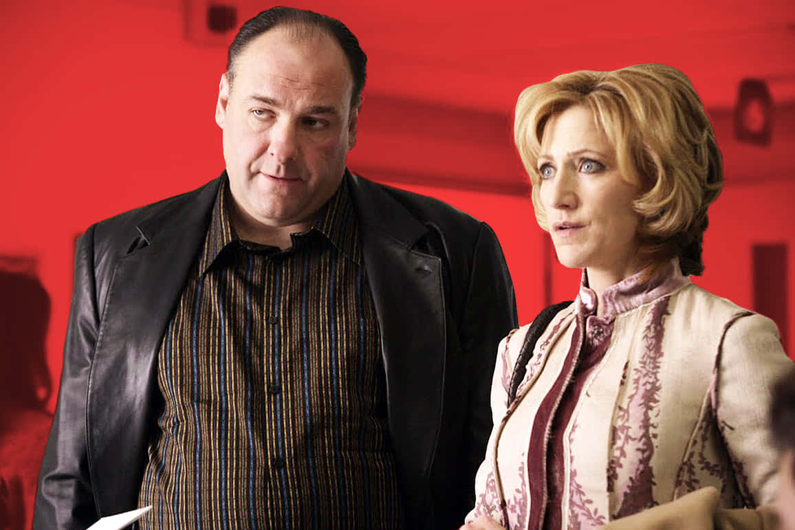 The Sopranos, black leather jacket, patterned blouse, SD Desktop Wallpaper