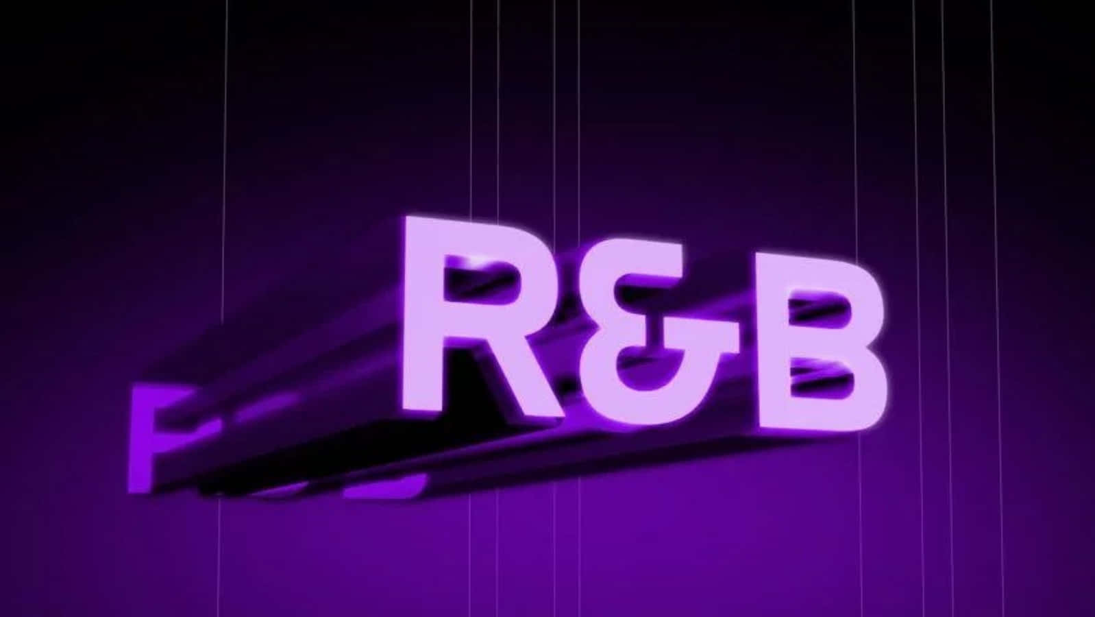 R&B, glowing purple, dark gradient background, HD Desktop Wallpaper