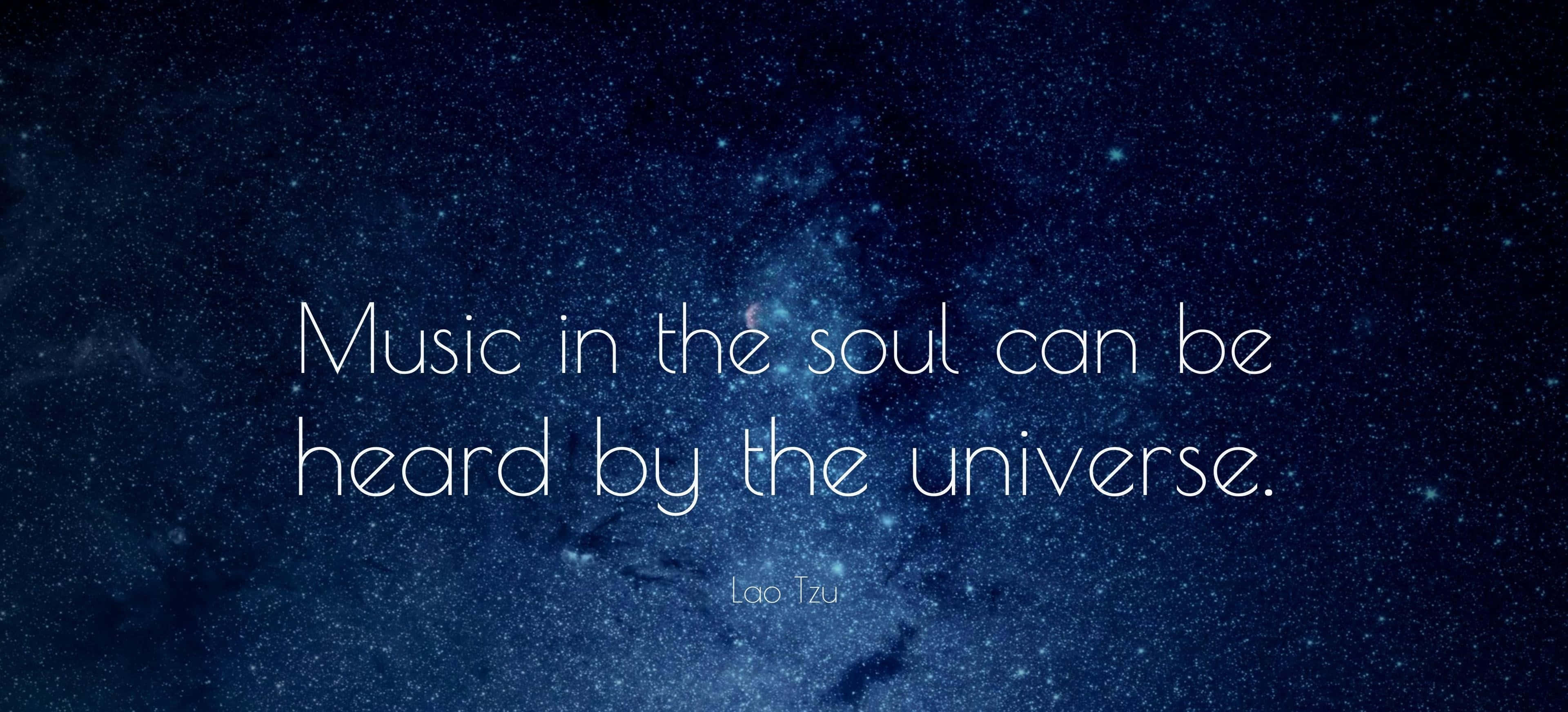 The sound of music, deep blue starry night sky, white text, 4K Desktop Wallpaper
