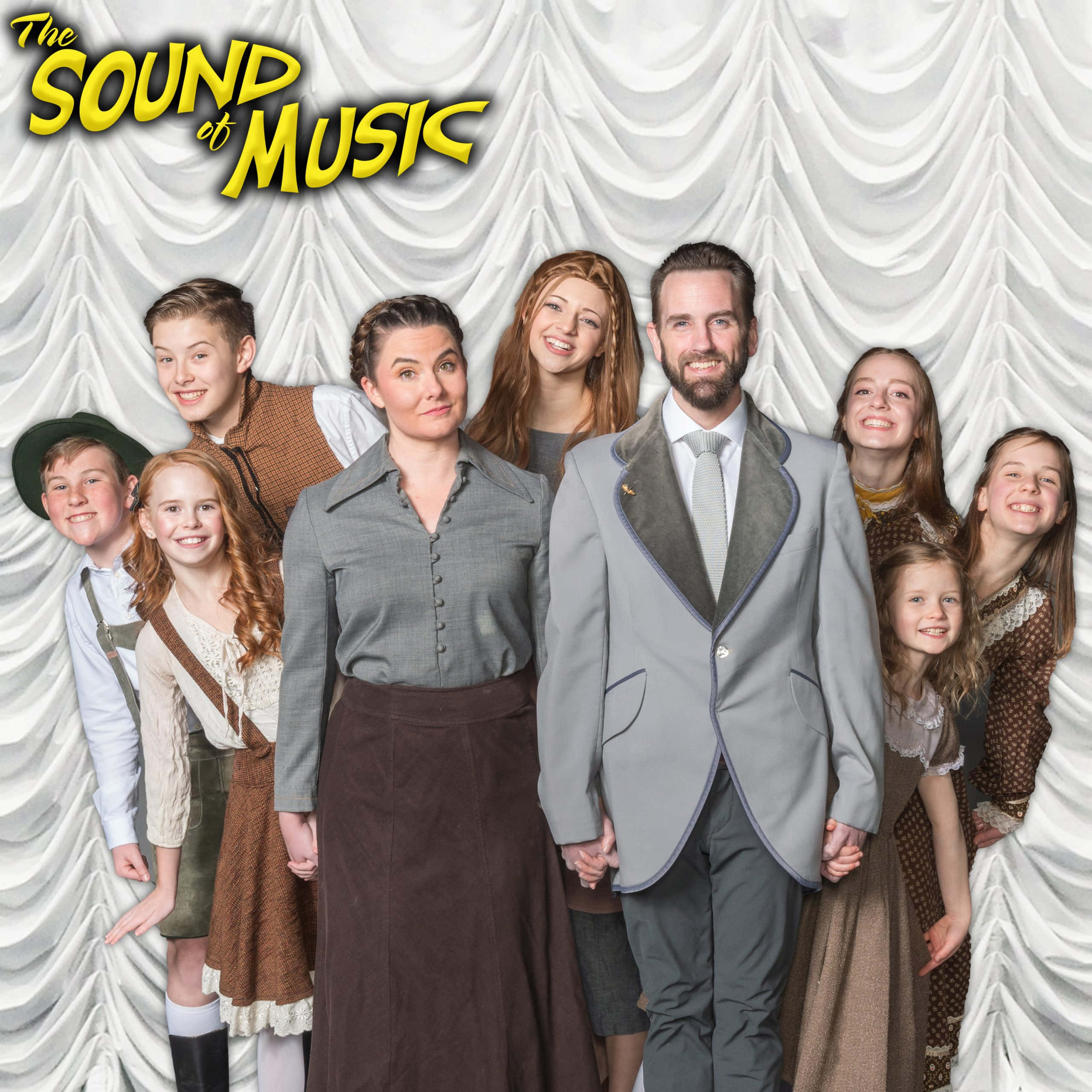 The Sound of Music, cast, period costumes, 2K Desktop Wallpaper