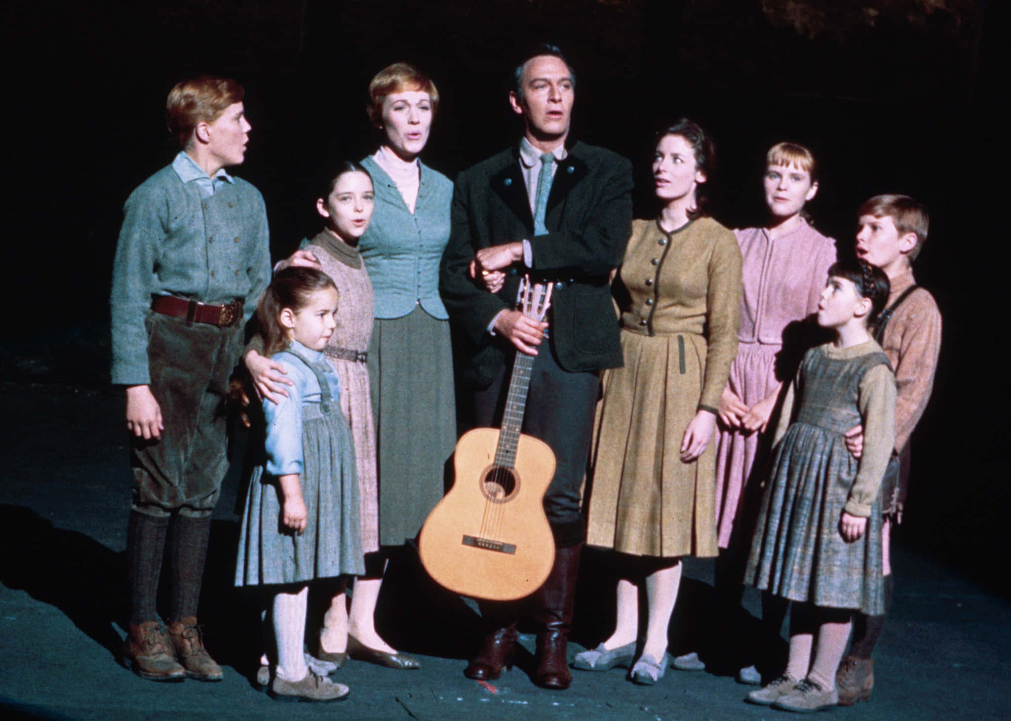 Sound of Music, guitar, theatrical lighting, Full HD Desktop Wallpaper