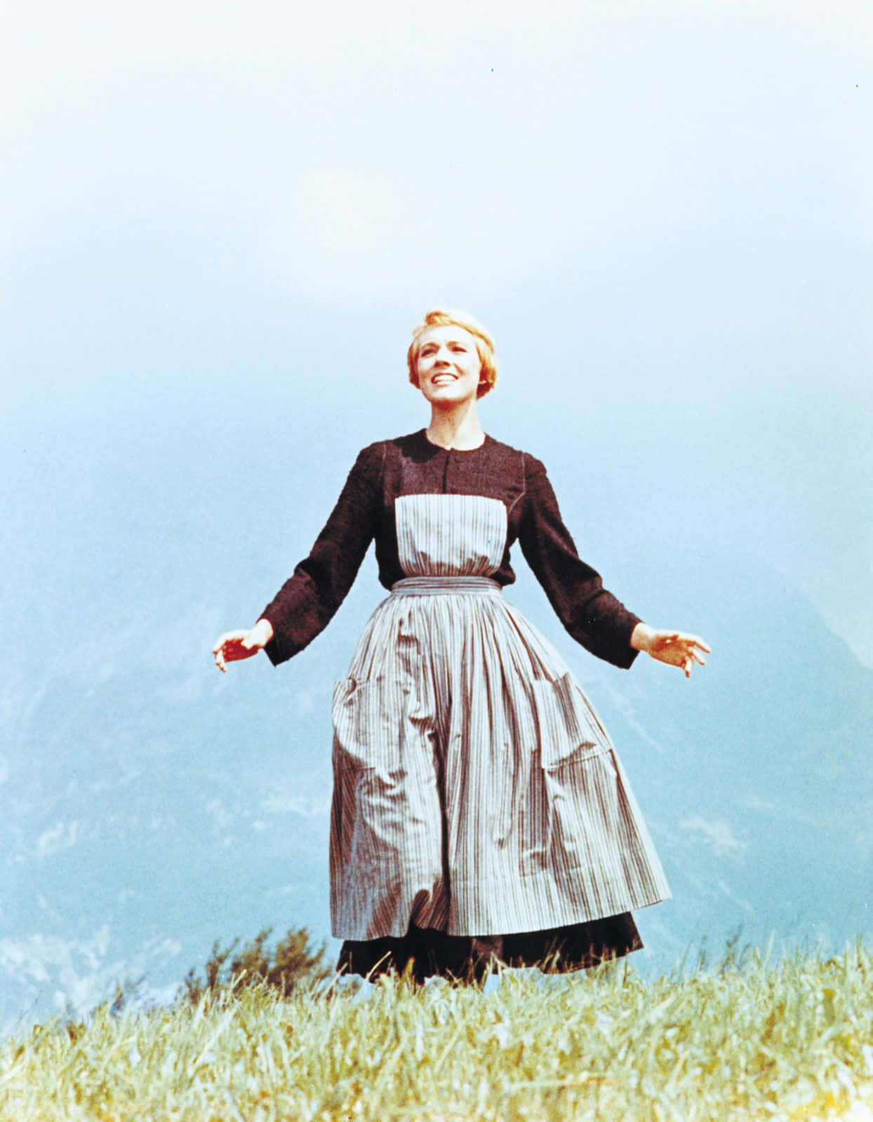 Sound Of Music, meadow twirl, striped dress, HD Phone Wallpaper