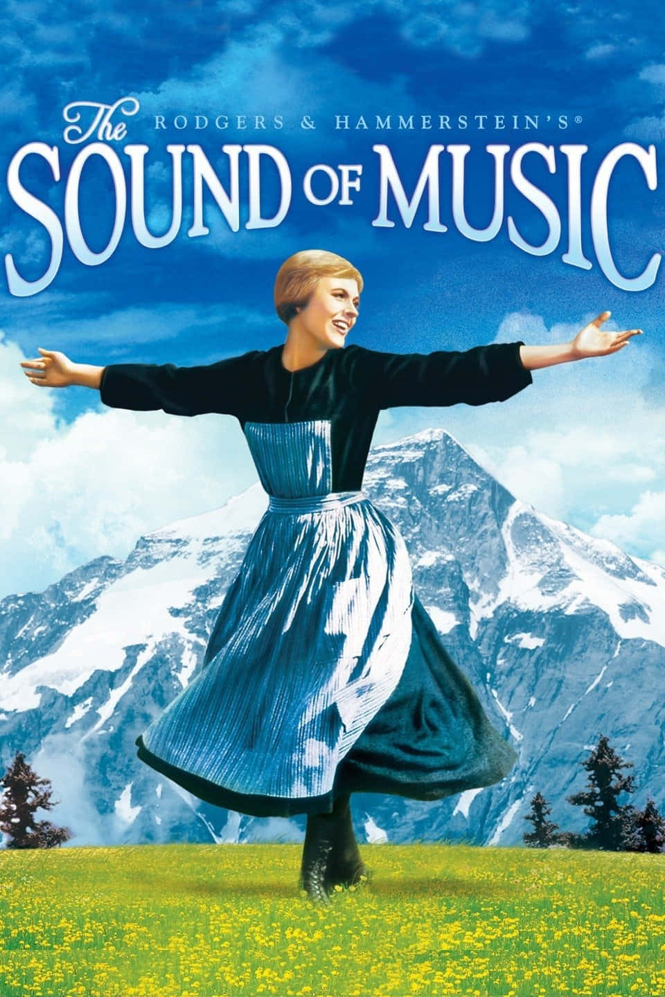 Sound of Music, blue dress, yellow flowers, HD Phone Wallpaper