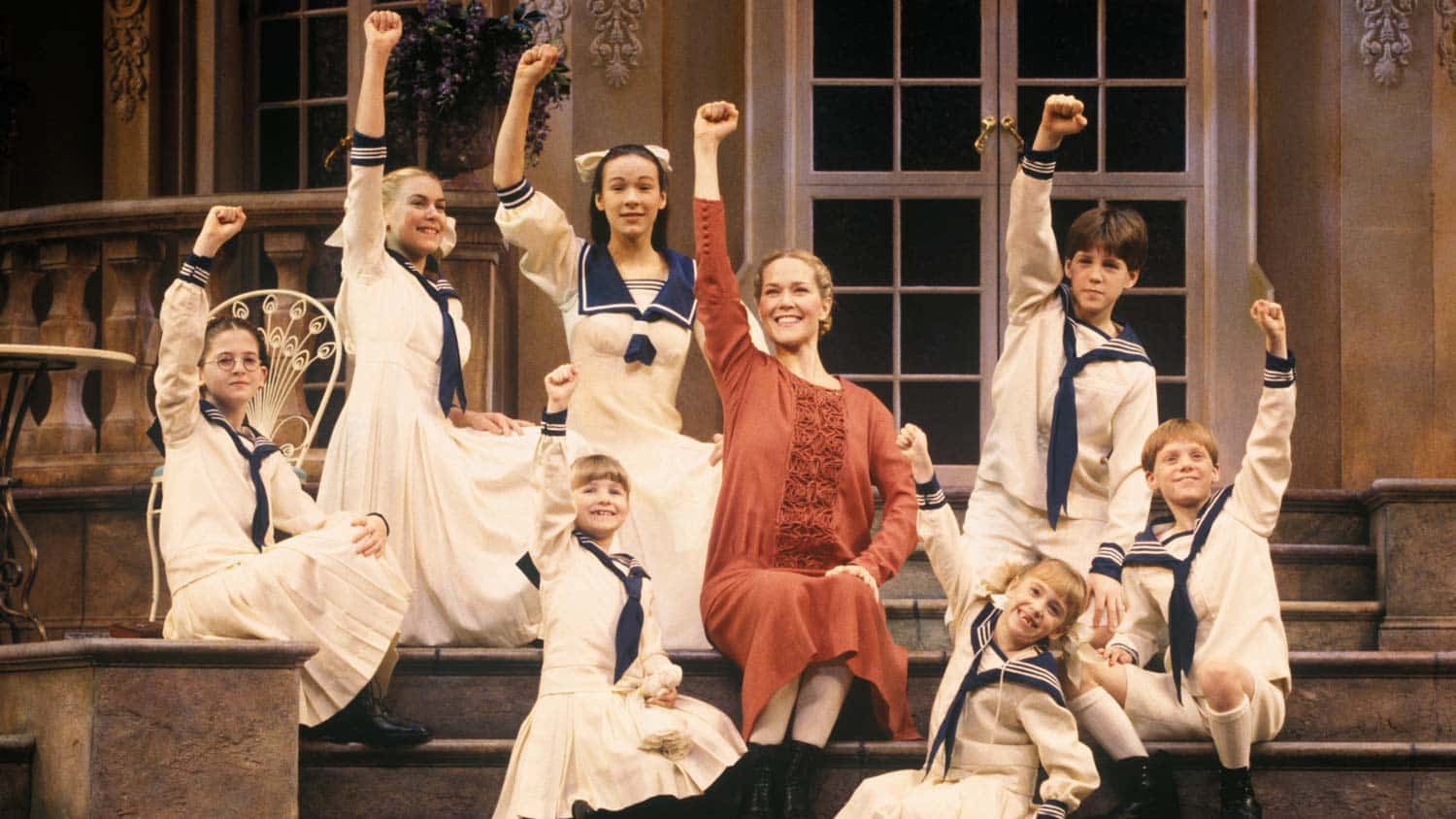 Sound of Music, sailor-style uniforms, ornate stone steps, HD Desktop Wallpaper