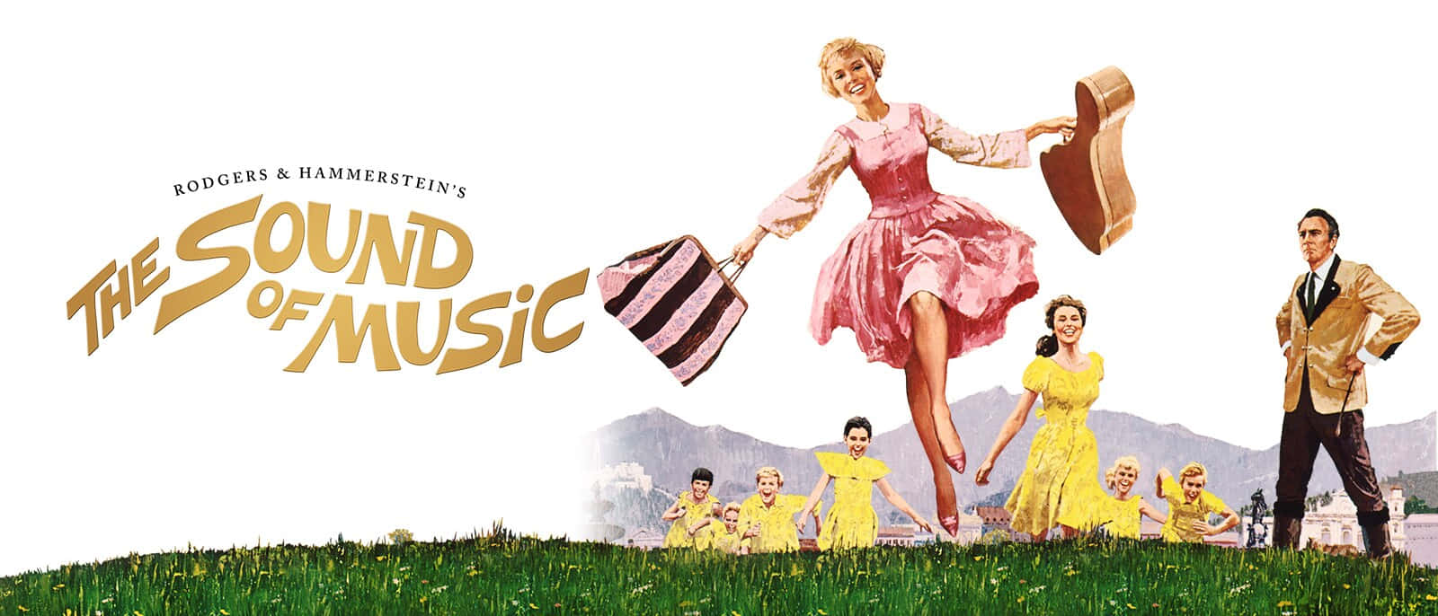 Sound of Music, pink dress, striped bag, HD Desktop Wallpaper