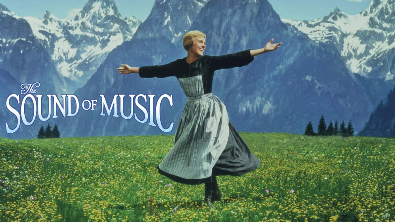 Sound of Music, mountain meadow, striped dress, HD Desktop Wallpaper